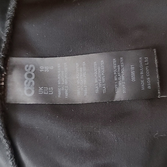 ASOS Velvet Tulle Tank Top Size 6 Black Sheer Hem - Picture 4 of 6